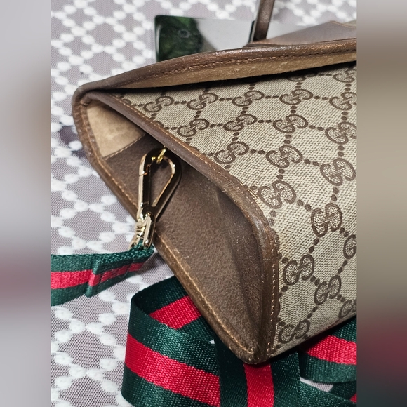 GUCCI GG Web SherryLine Clutch Bag PVC Leather (Removable Unbranded … - Picture 5 of 10